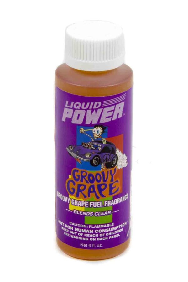 A bottle of liquid power groovy graze on a white background.