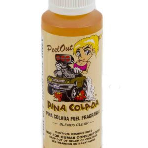 A bottle of fuel for a car with a cartoon character on it.